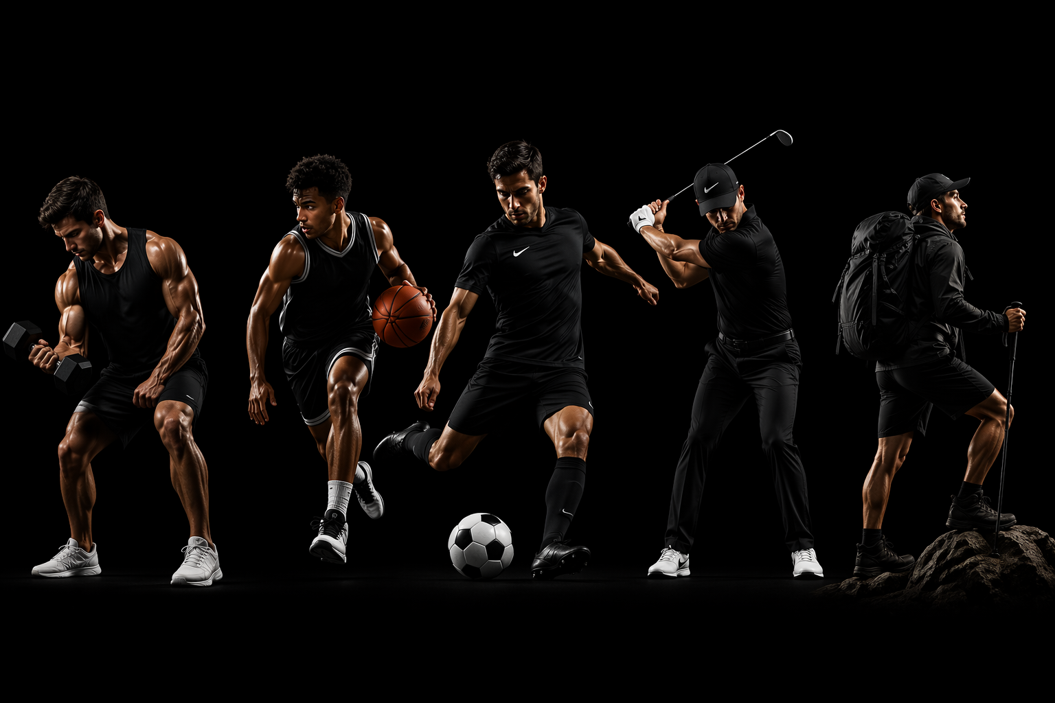 Athletes from multiple sports — hockey, soccer, boxing, volleyball, and football